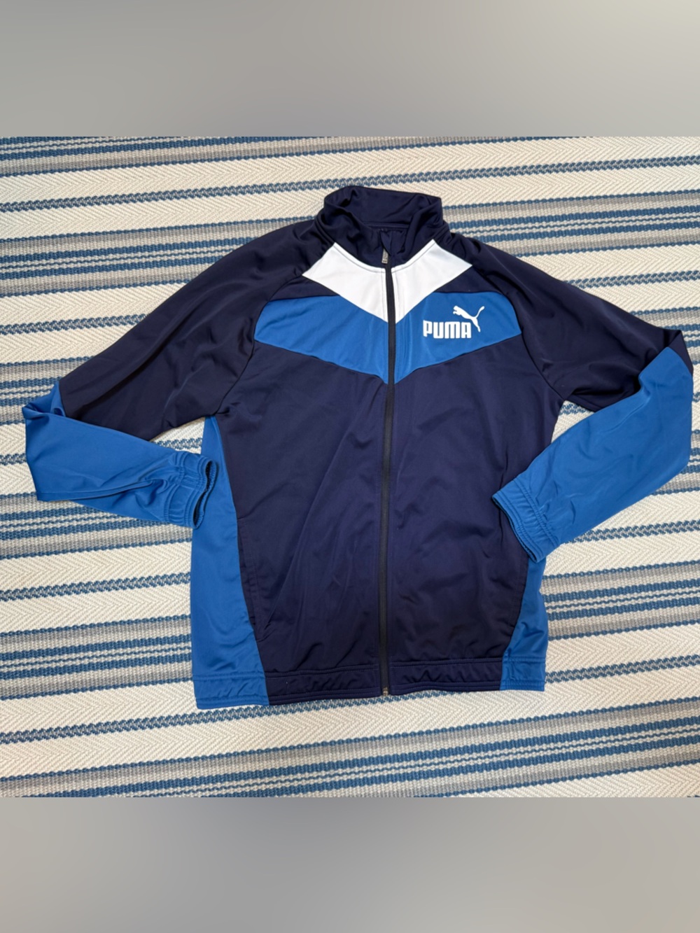 Puma Navy and Royal Blue Men’s Athletic Track Jacket